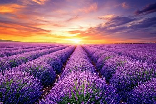 Lavendelveld in volle bloei