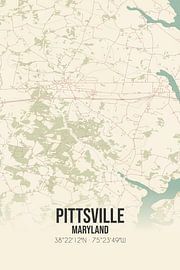 Alte Karte von Pittsville (Maryland), USA. von Ortsdrucke