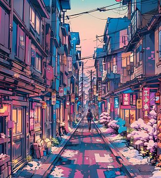 Japanese Street Dream pastel by AIS URIEF MAULANA