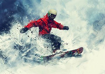 Rode snowboarder van OMG Art