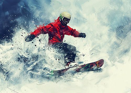 Red snowboarder
