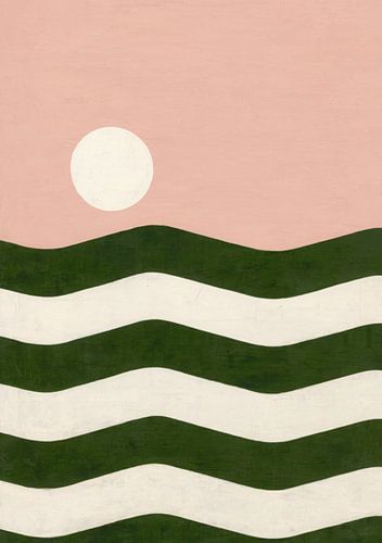 Minimalistisch golfontwerp roze groen wit