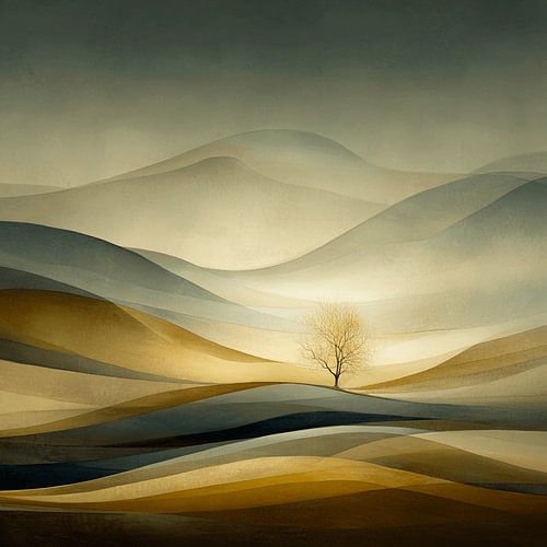The Lone Tree in the Golden Waves
