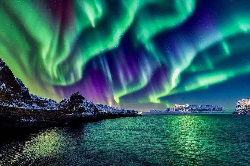 Polarlicht über einem See von Animaflora PicsStock