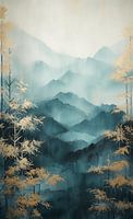 Landscape with blue and gold