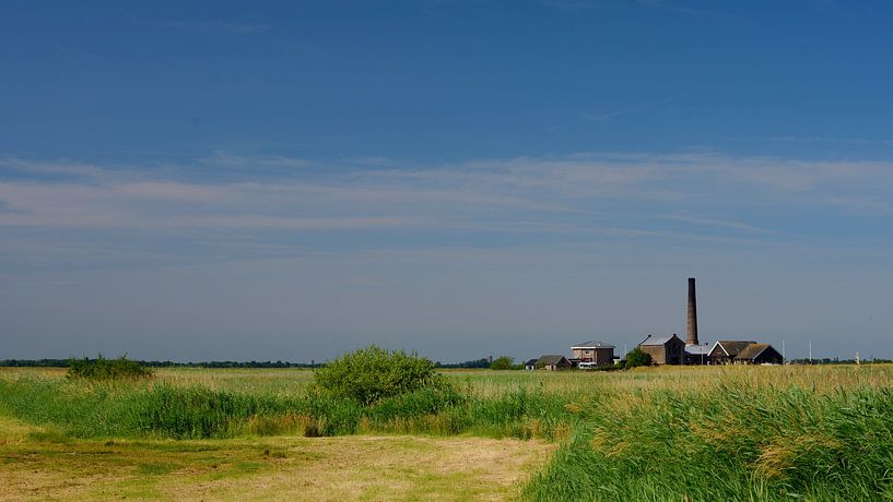 Polder view with a steam pumping station by Gerard de Zwaan