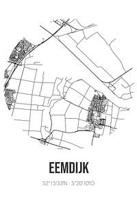 Eemdijk (Utrecht) | Landkaart | Zwart-wit van Rezona