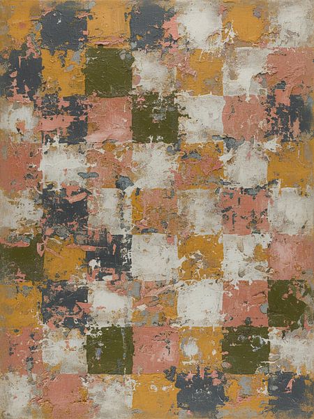 Industrial Abstract Painting in vintage colours by Studio Pieternel