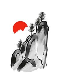 Chinese Mountain Painting by Sinaelgi Aziz