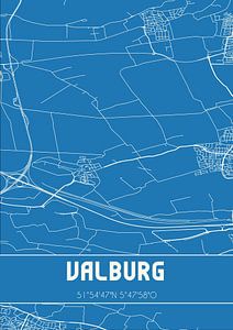 Blauwdruk | Landkaart | Valburg (Gelderland) van Rezona