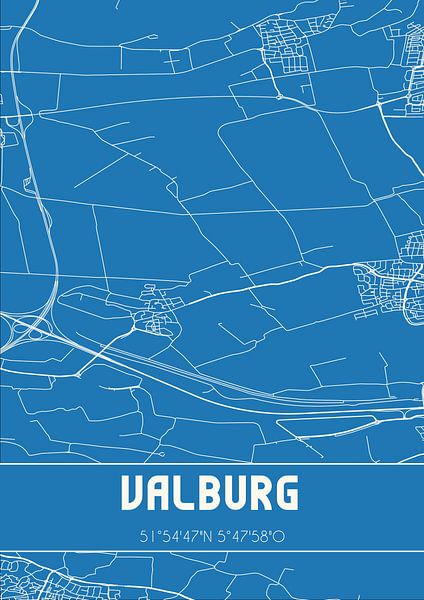 Blueprint | Map | Valburg (Gelderland) by Prints of Place