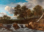 Landschap met waterval, Jacob Isaacksz. van Ruisdael van Meesterlijcke Meesters thumbnail