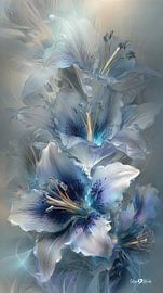 Blume in Blau von Gelissen Artworks