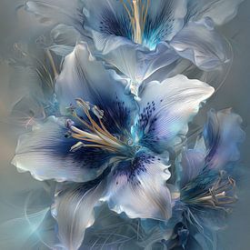 bloem in het blauw van Gelissen Artworks