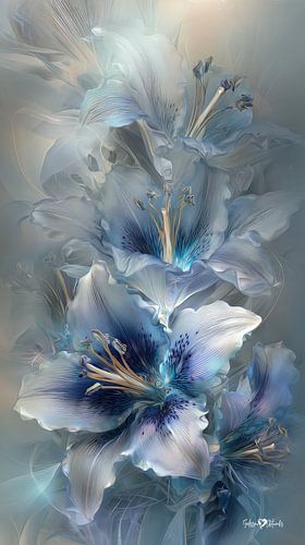 flower in blue by Gelissen Artworks