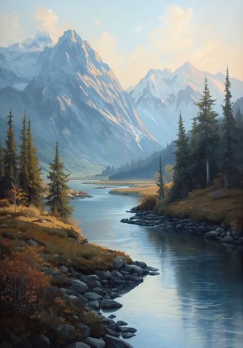 Reflets sereins des montagnes : un paysage paisible sur BRZ999