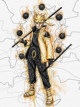 Krabbel kunst - Naruto wijze van Rizal Scribble