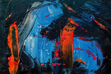 Blauw abstract van Owolan Art