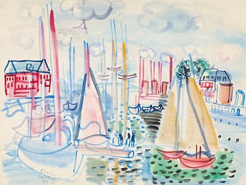 Raoul Dufy - Segelboote im Hafen von Deauville (1929)