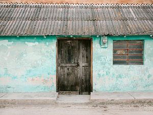 Mexiko Rio Lagartos | Haustür in einem Fischerdorf in Yucatan