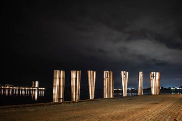 Windvanen en Landmark aan de Bergseplaat, Bergen op Zoom van Lars Mol