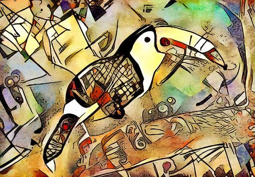 Toucan on a tree branch