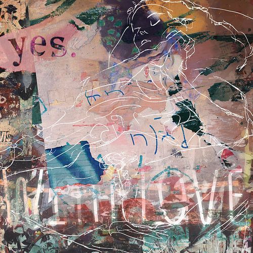 De Kus Gustav Klimt, Urban Collage, The Street Art Collage Collectie