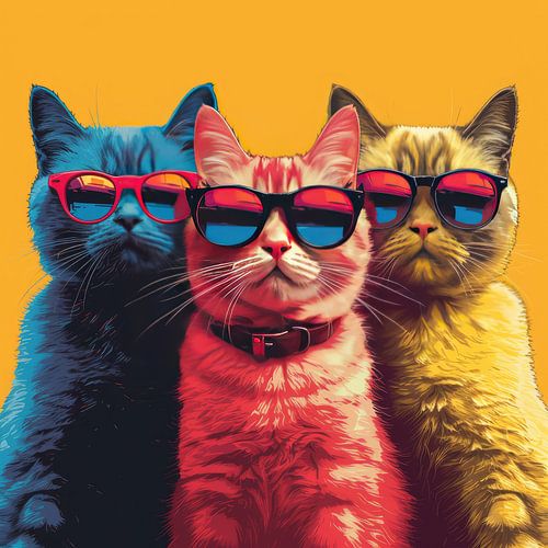 Chat Pop Art "Lunettes de soleil&quot ;