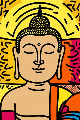 Kleurrijke Boeddha in moderne stijl