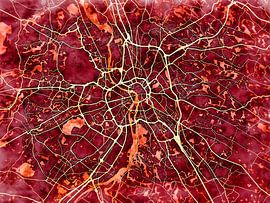 Karte von Toulouse im stil 'Amber Autumn' von Maporia