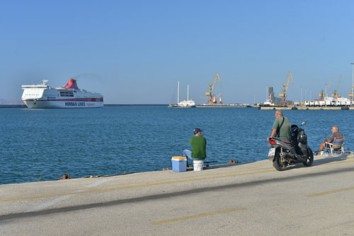 Aankomst van het passagiersschip in de haven van Heraklion