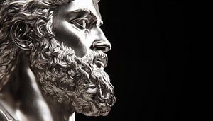 Greek statue silver portrait panorama