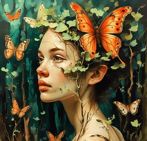 Femme aux papillons
