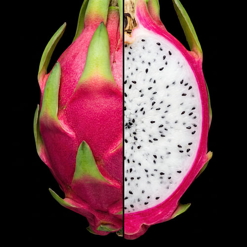 Dragon Fruit — Whole and Cut Open