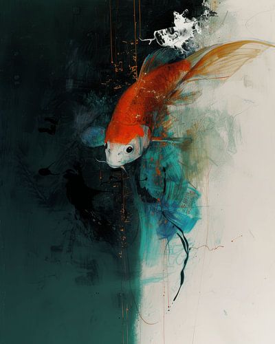 Poissons modernes et abstraits dans des couleurs chaudes