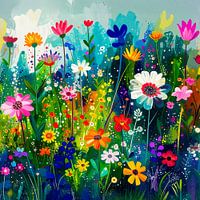 Überschwänglicher Sommer! Buntes Blumenfeld
