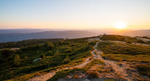 Sunset over the Hafjelltoppen in southern Norway