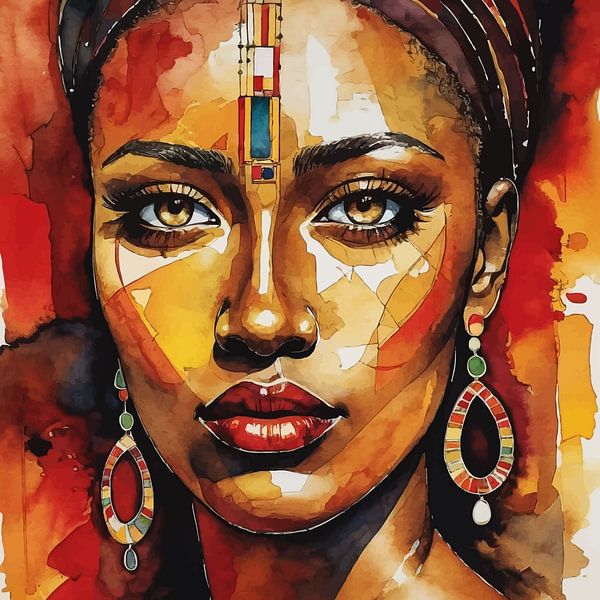 Abstrat Painting of African Woman by MIROKKU