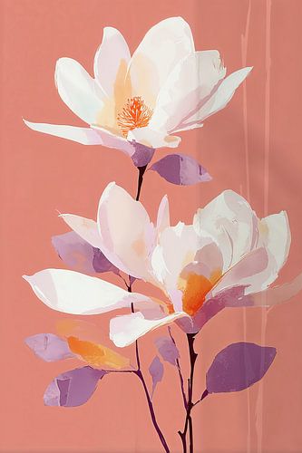 Magnolias en corail n° 2