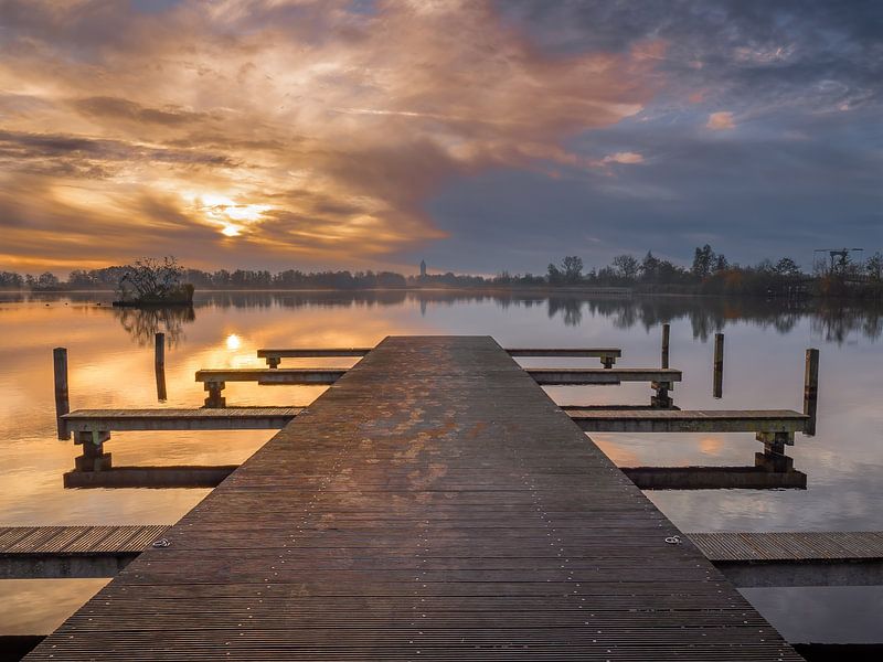 Jetty at Beach Summer in Nieuwkoop by Dieta Kranenburg