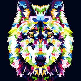 Wolf Pop art by Muamar Kadhafi