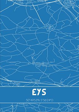 Blauwdruk | Landkaart | Eys (Limburg) van MijnStadsPoster