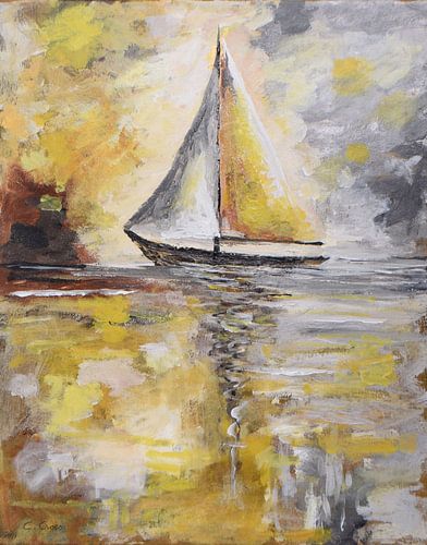 Goudzilveren zeilboot