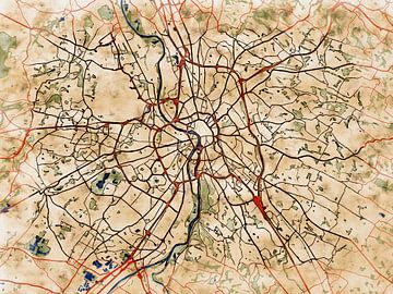 Kaart van Toulouse in de stijl 'Serene Summer' van Maporia