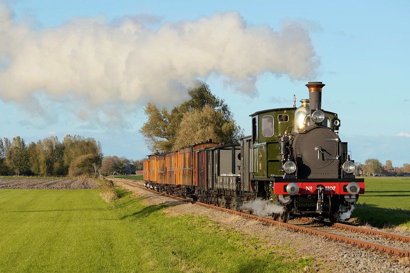 Train à vapeur en direction du musée de Hoorn I Tramway à vapeur Hoorn-Medemblik I Twisk I Hollande  par Floris Trapman