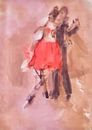 Salsa dancers. by Marianna Pobedimova thumbnail