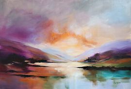 Golden Valley Sunset - Abstrakte Landschaft von Ellis Hollering