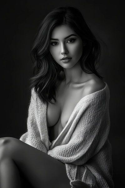 Portrait d'une femme aux tons doux par Poster Art Shop