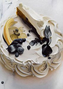 Cremiger Kuchen wie frischer Schnee mit Schokolade