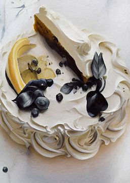 Creamy cake like fresh snow with chocolate by Nop Briex